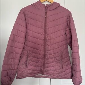 Mountain Warehouse Girls Quilted Hooded Jacket – Mauve – Youth 14 (US 10)